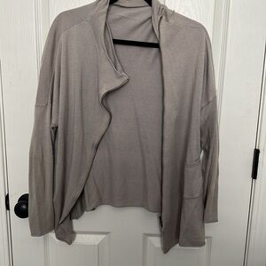 RDI oversized gray cardigan size small zip front